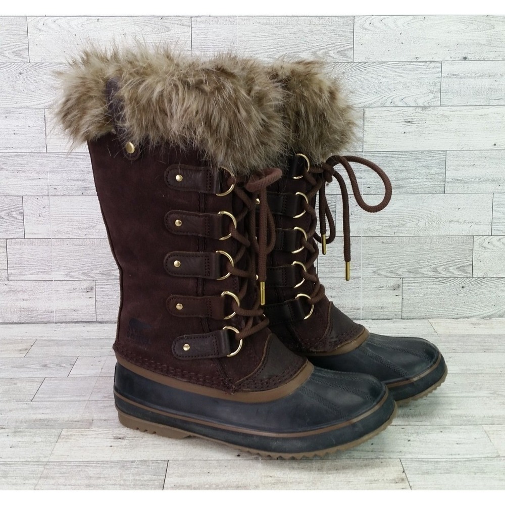 Women's Sorel Joan of Arctic Boots NL2429-908 Brown Suede Waterproof Size 7.5